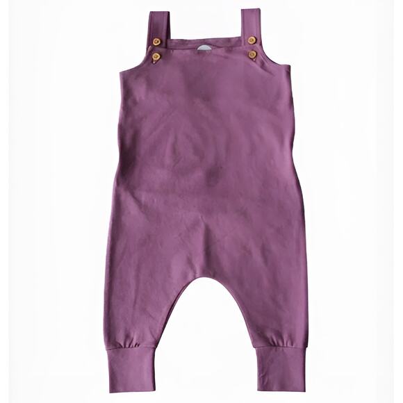 Elephant Moon Baby Girls Organic Cotton Button‎ Back Dungaree One Piece 6-12M - Picture 1 of 8